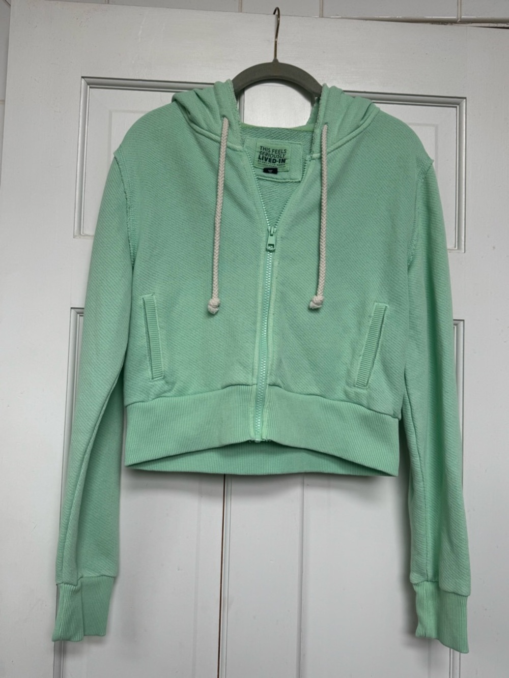 American Eagle Outfitters Women’s Mint Green Zip Hoodie